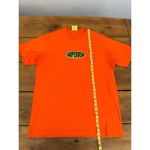 Supervsn Mens Orange Graphic Tee Shirt Large Cotton Crewneck Short Sleeve MINT & - Picture 7 of 9